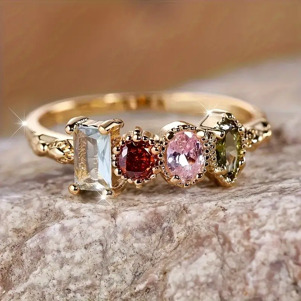 Bague florale orientale dorée