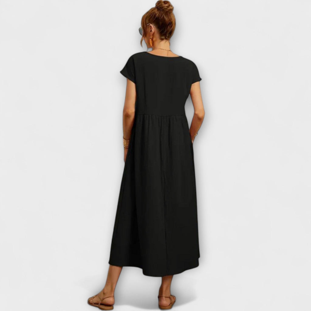 Elena - Robe d'Été Légère Vert Olive