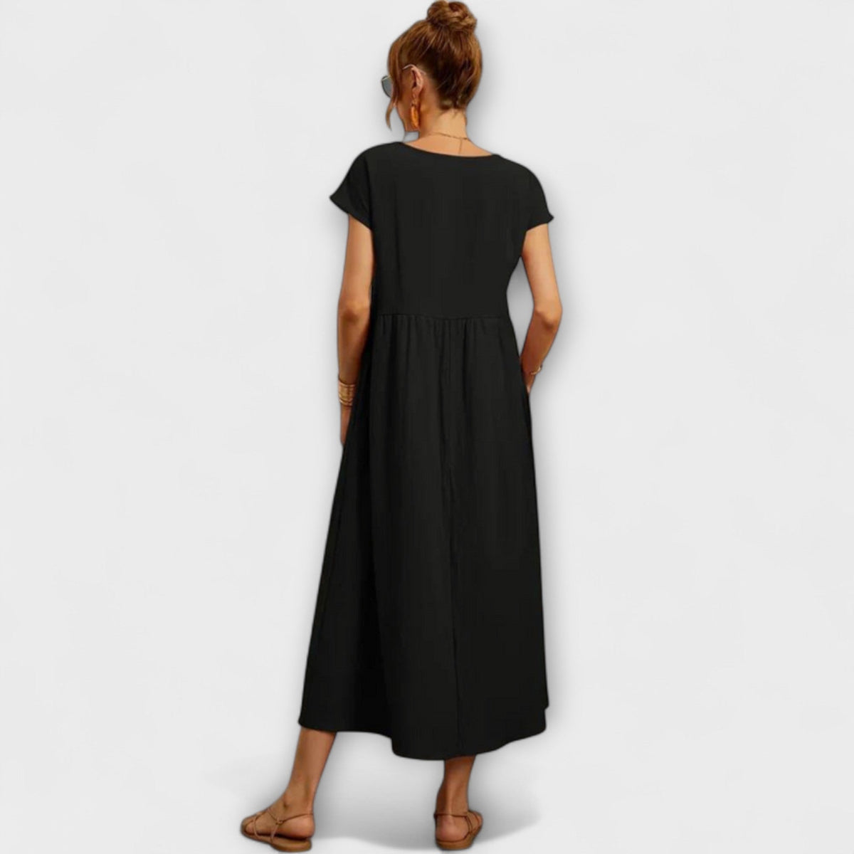 Elena - Robe d'Été Légère Vert Olive