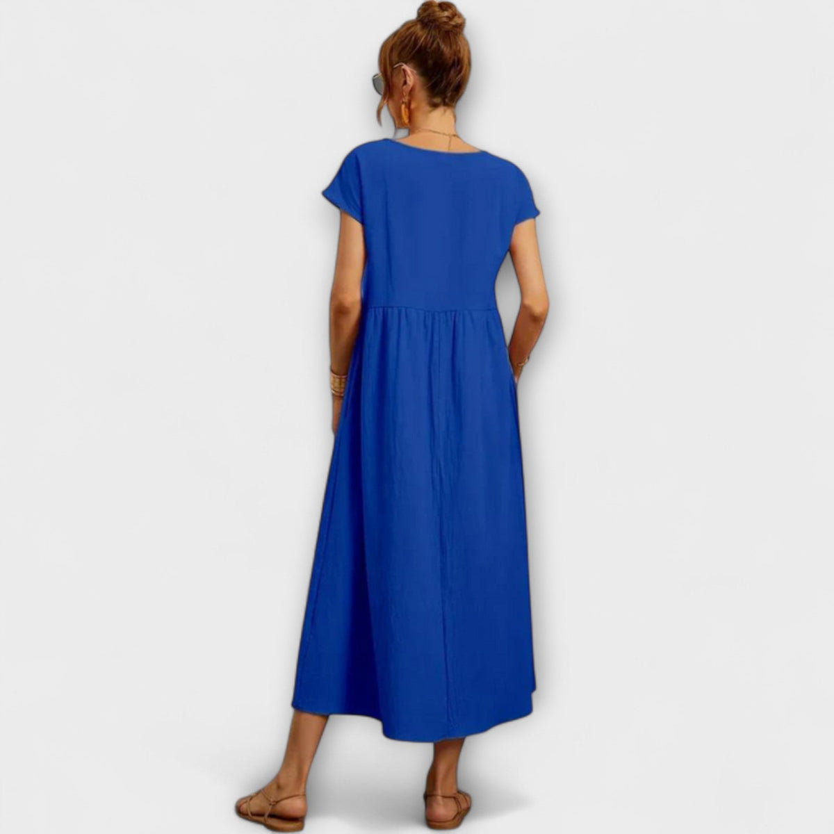 Elena - Robe d'Été Légère Vert Olive