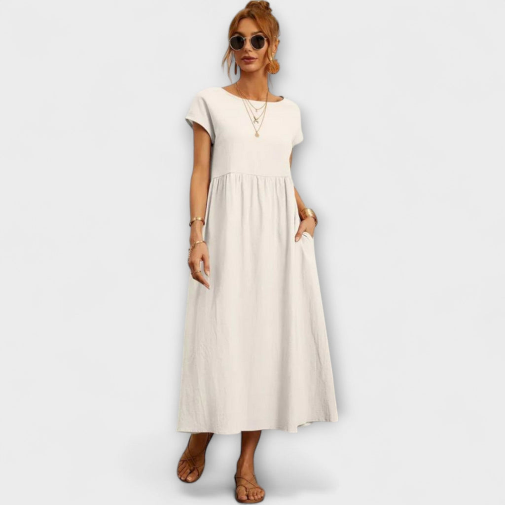 Elena - Robe d'Été Légère Vert Olive