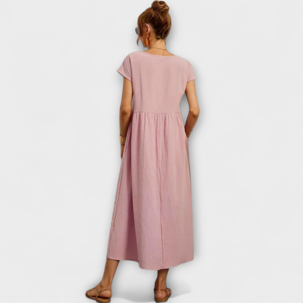 Elena - Robe d'Été Légère Vert Olive