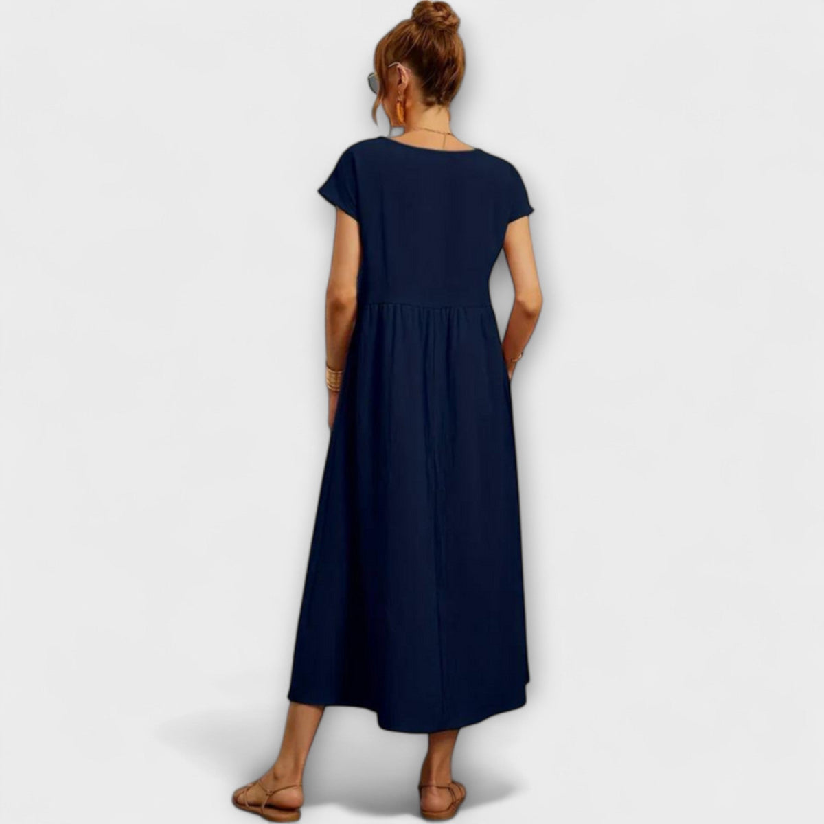 Elena - Robe d'Été Légère Vert Olive