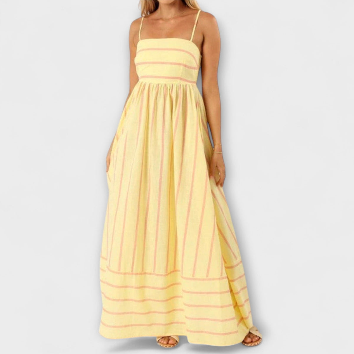Svea - Robe Longue Rose Rayée