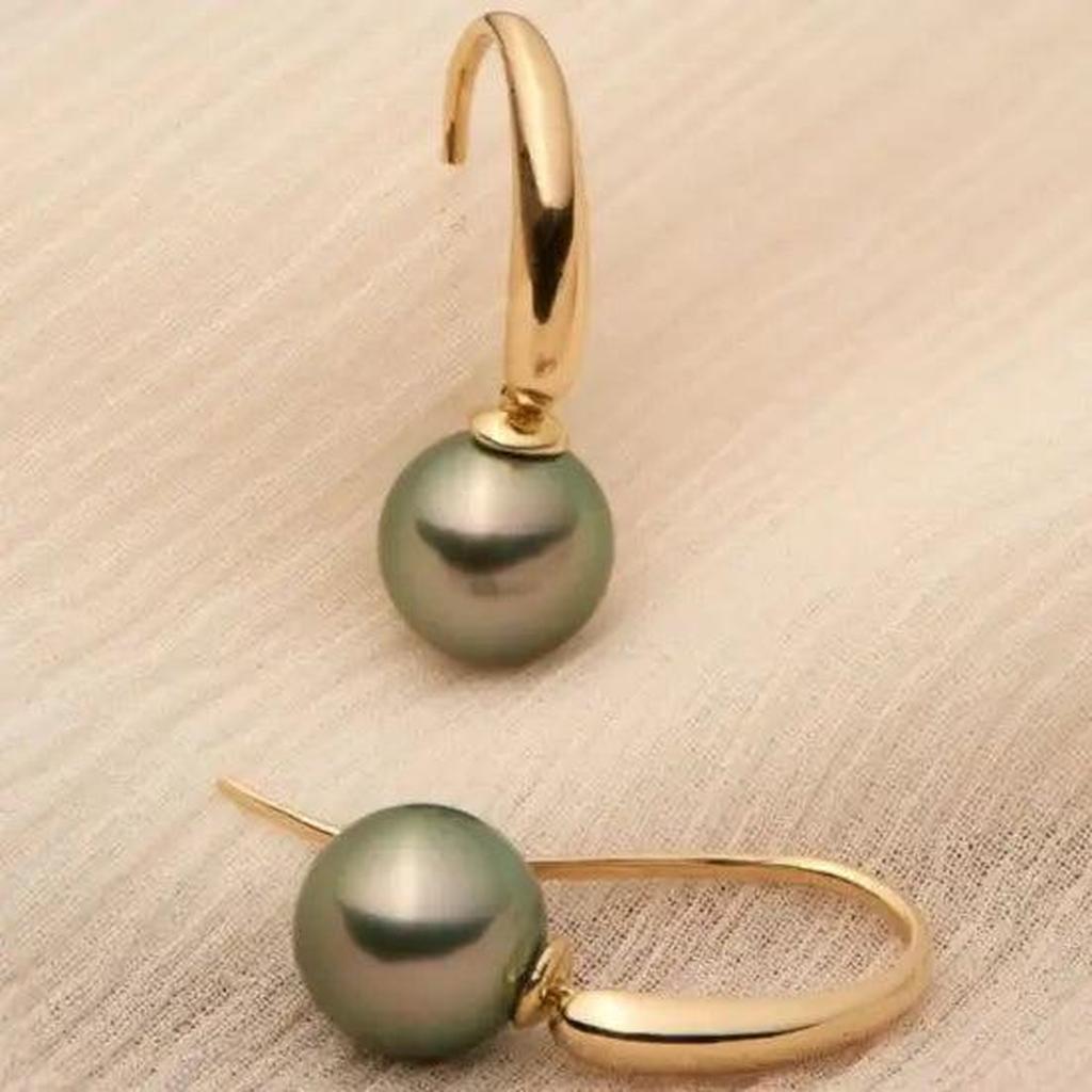 Boucles d’oreilles pendantes à perles en forme d’olive