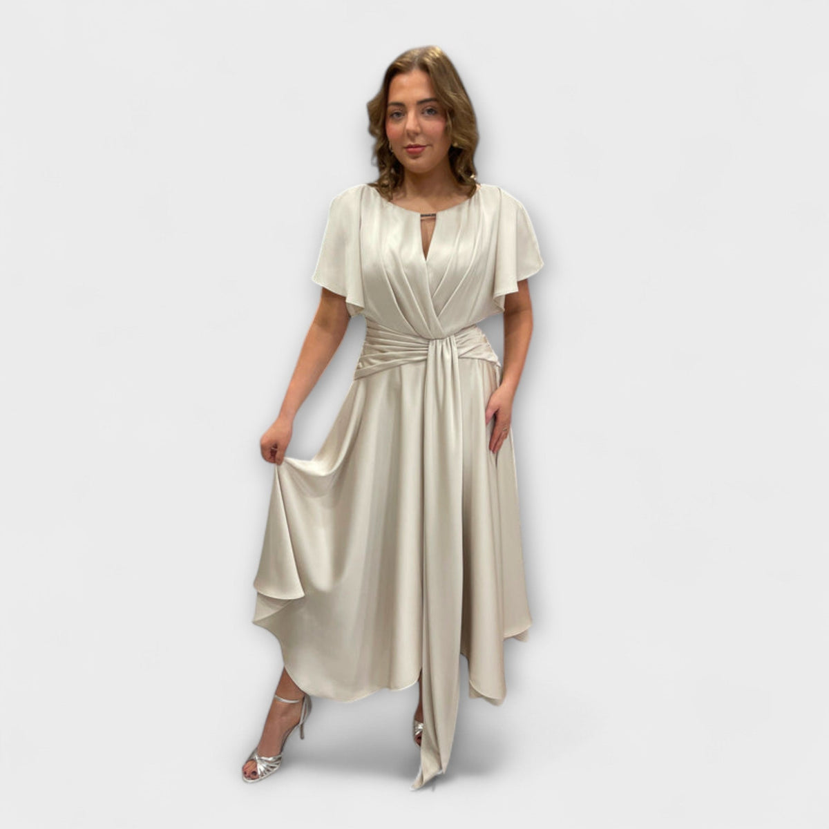 Anni - Robe Jupe Drapée Vert Olive