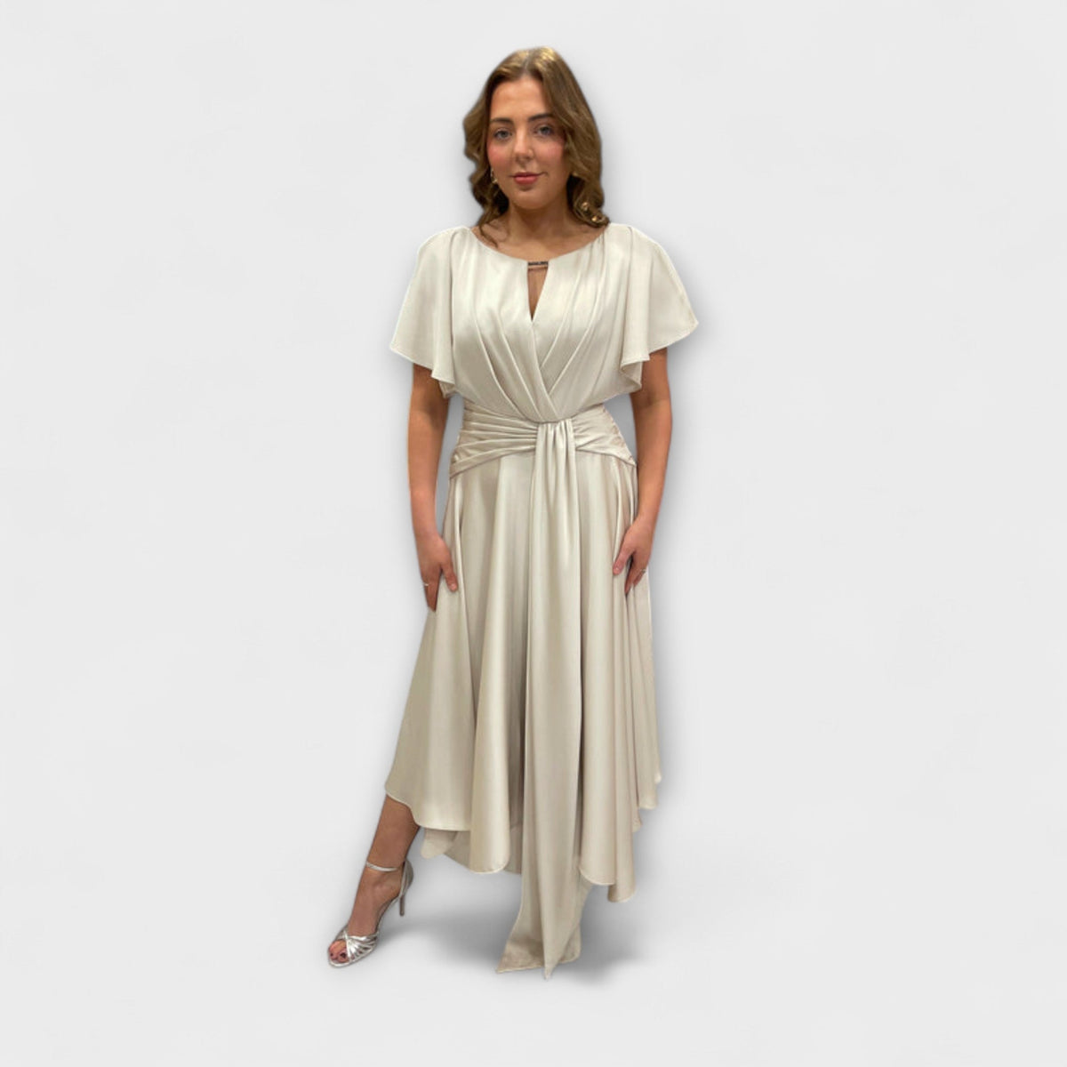 Anni - Robe Jupe Drapée Vert Olive