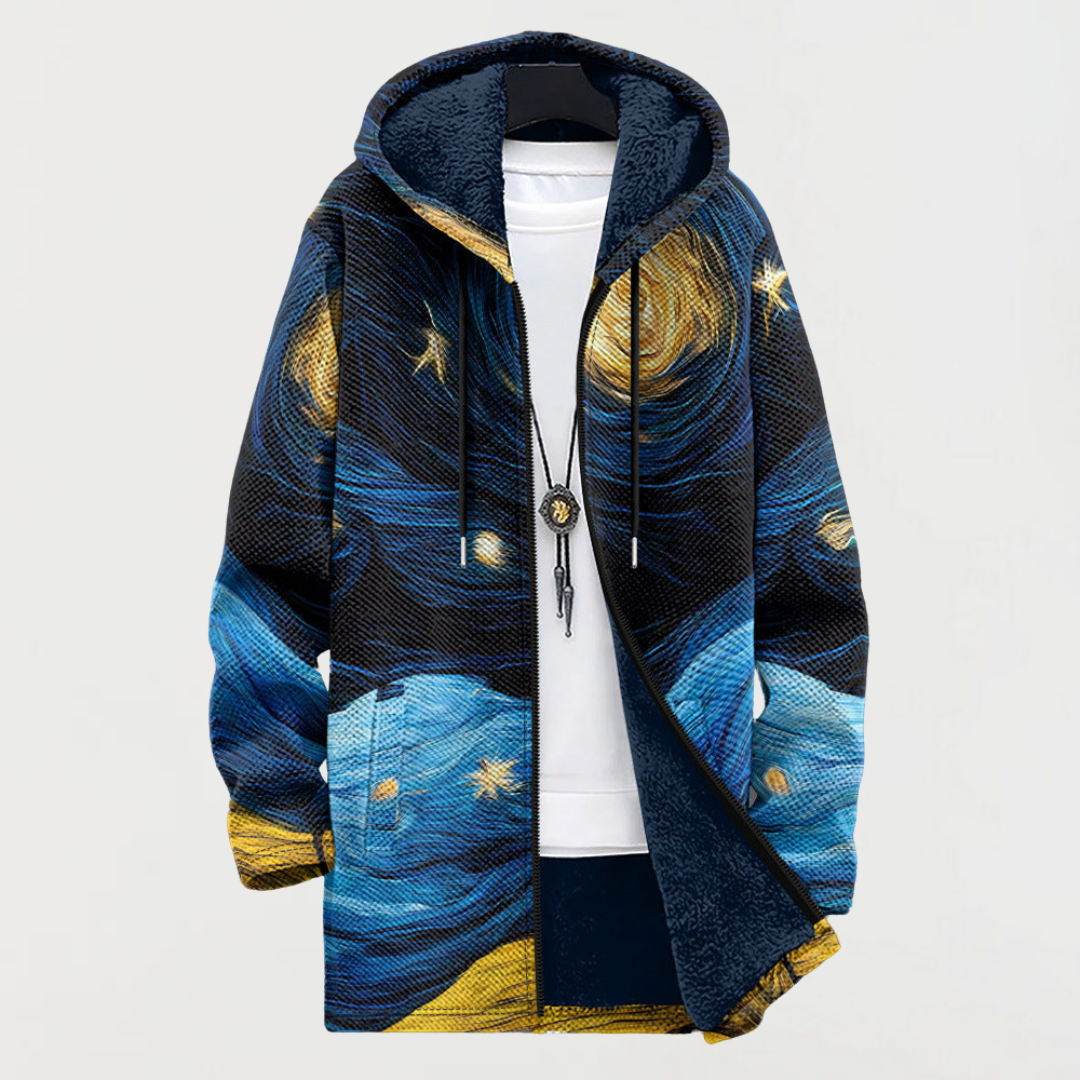 Manteau à capuche à motif de ciel étoilé