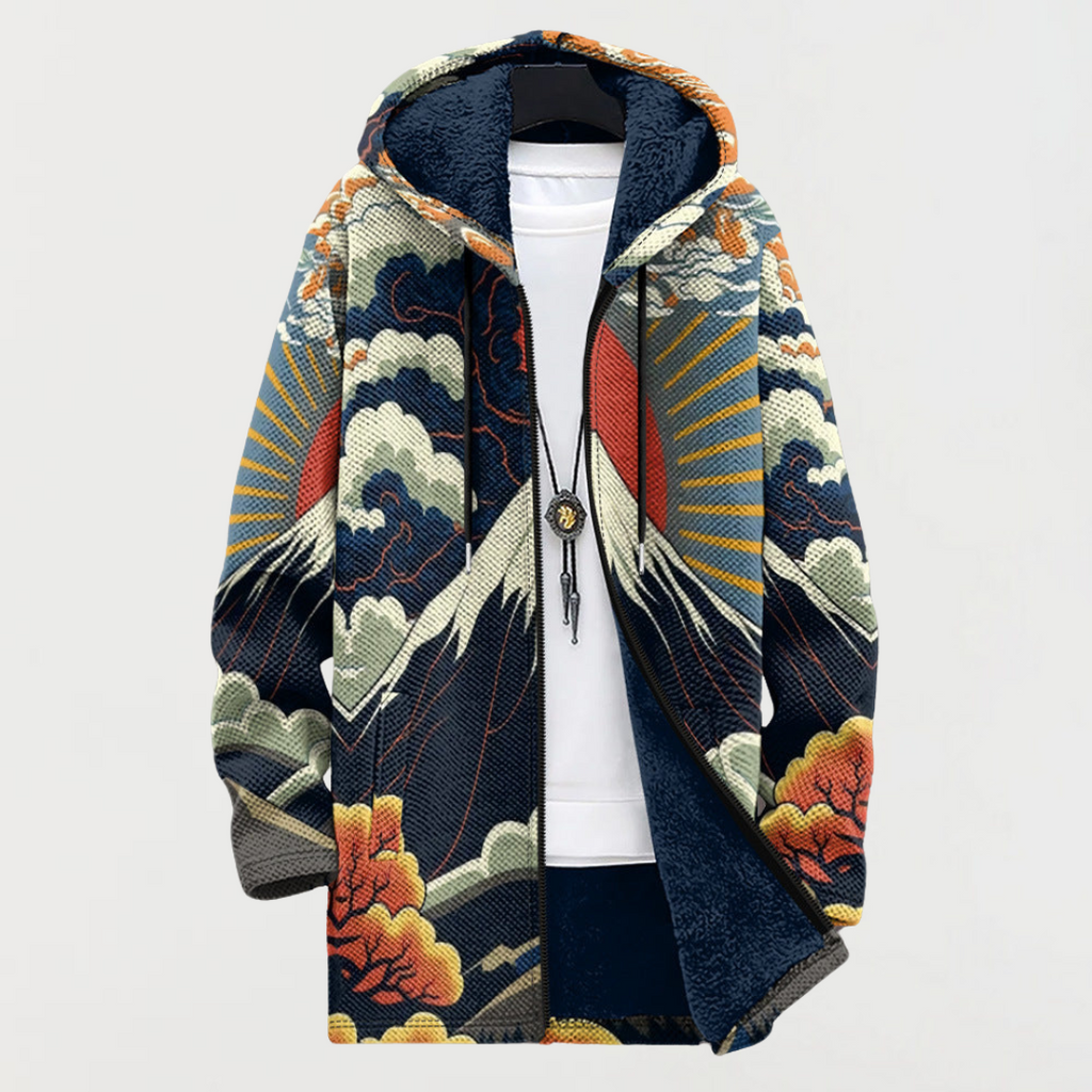 Sweat à capuche à motif de lever de soleil