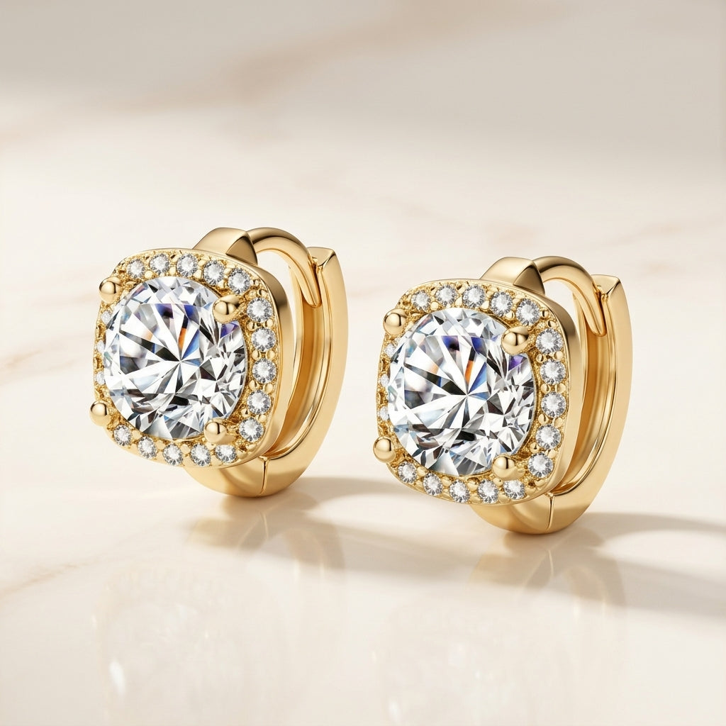 Boucles d’oreilles « Élégance carrée »