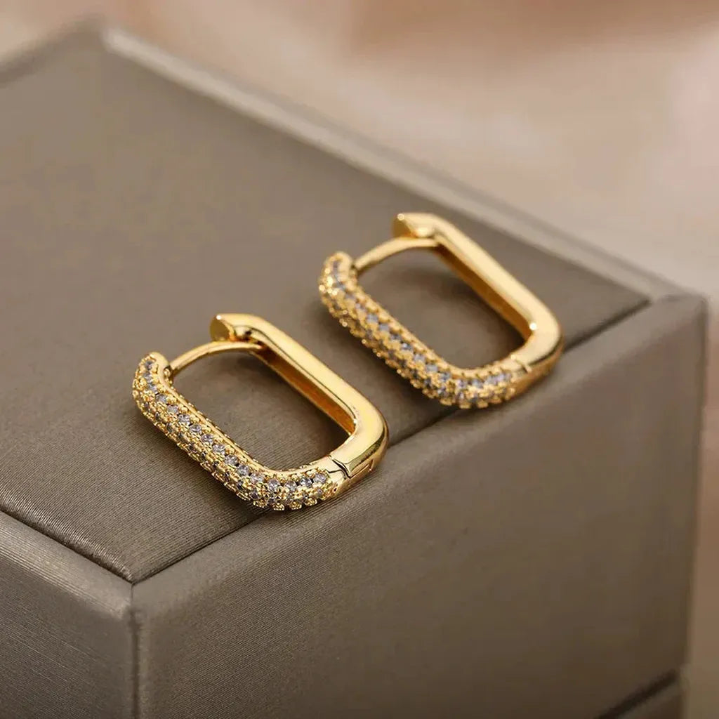 Boucles d’oreilles Valeria carrées et rondes