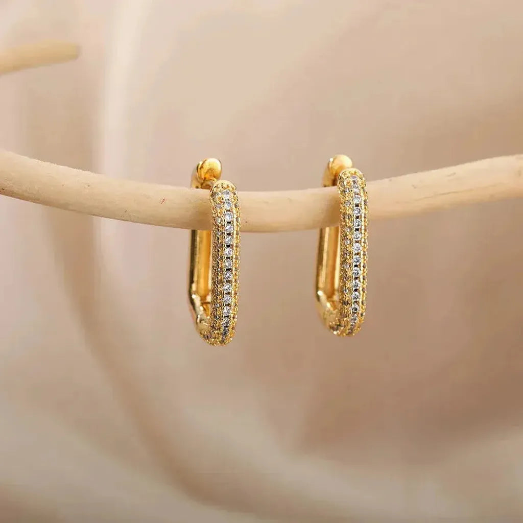Boucles d’oreilles Valeria carrées et rondes