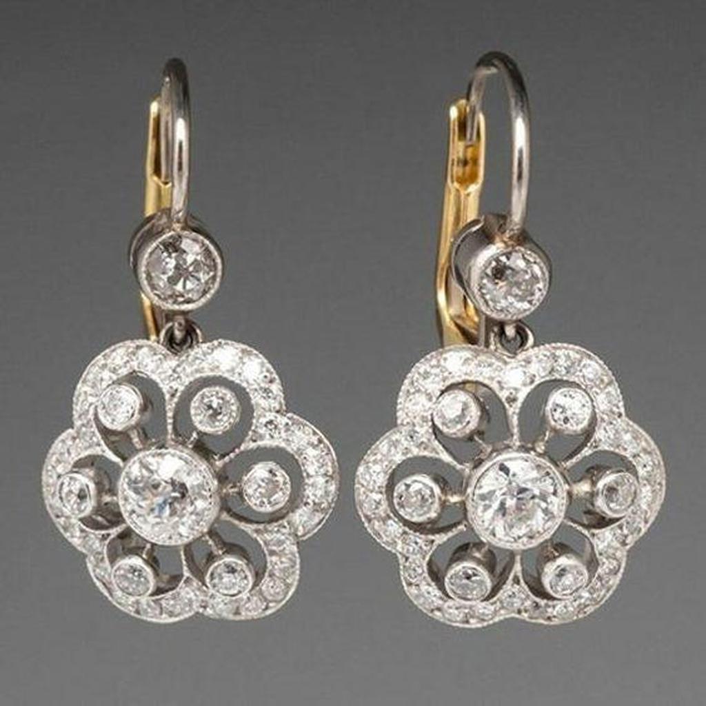 Boucles d’oreilles rétro à cristaux