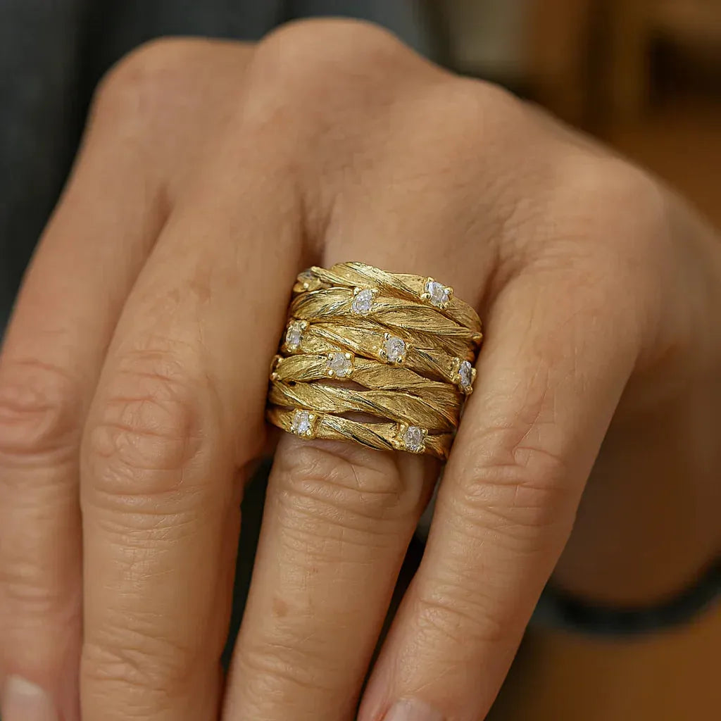 Retro-Weißgoldring
