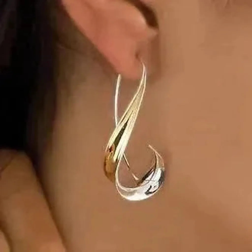 Boucles d’oreilles pendantes rétro dorées