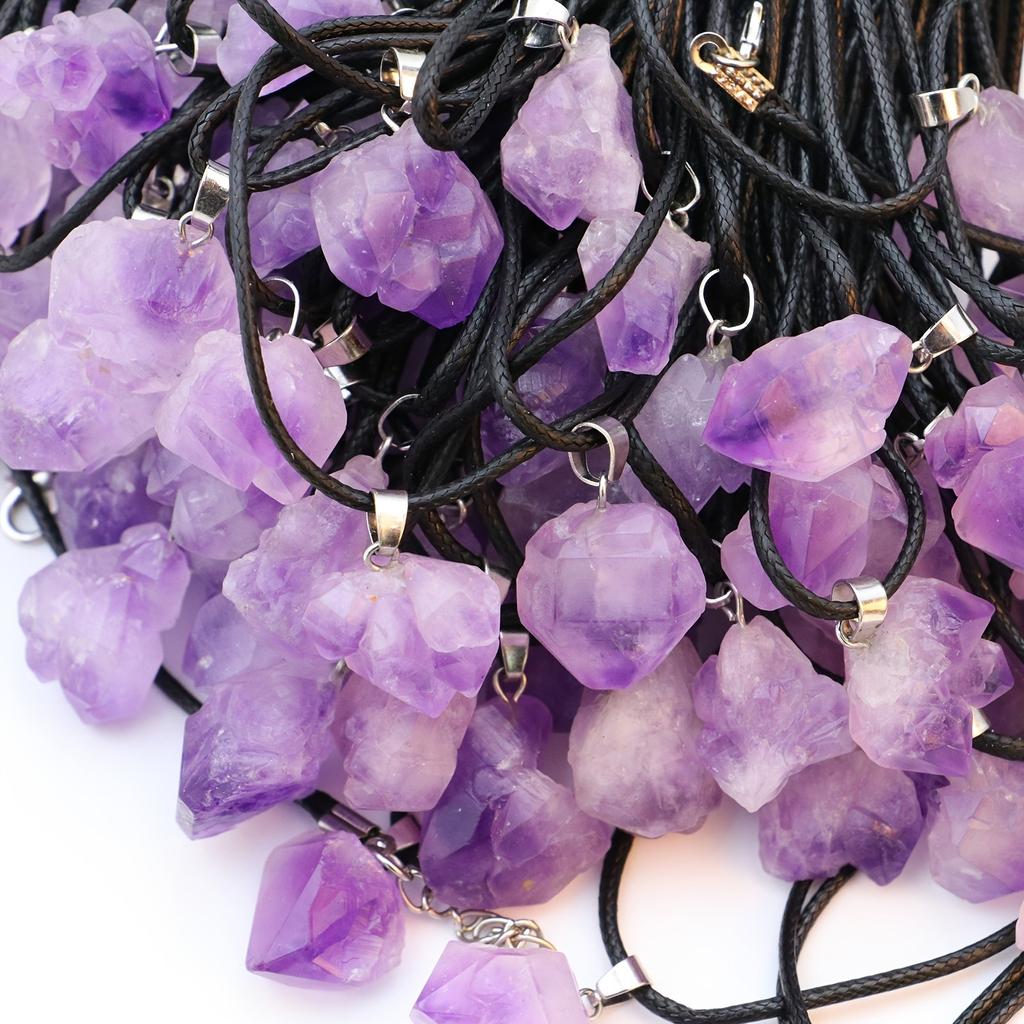 Collier à quartz rose
