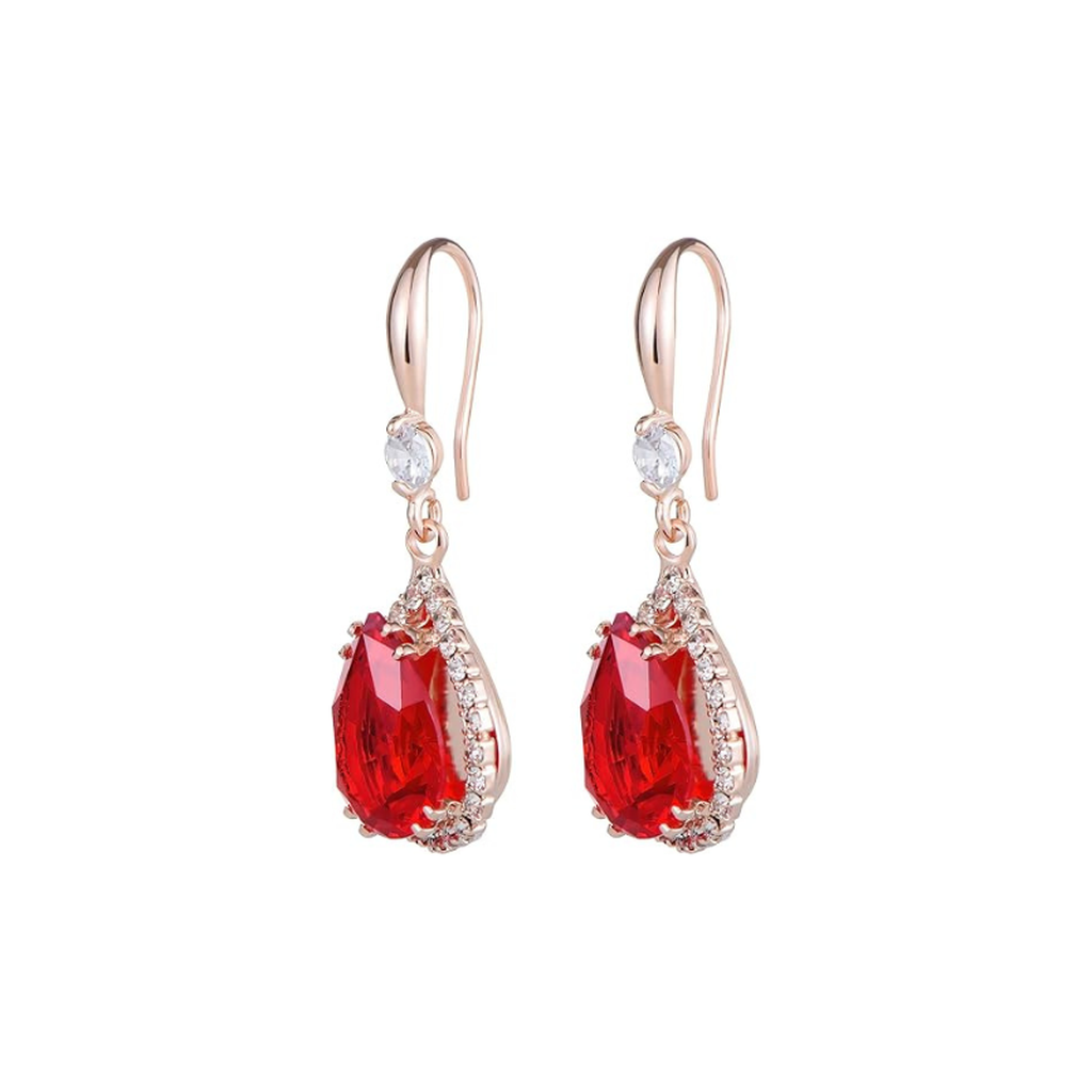 Boucles d’oreilles goutte rubis