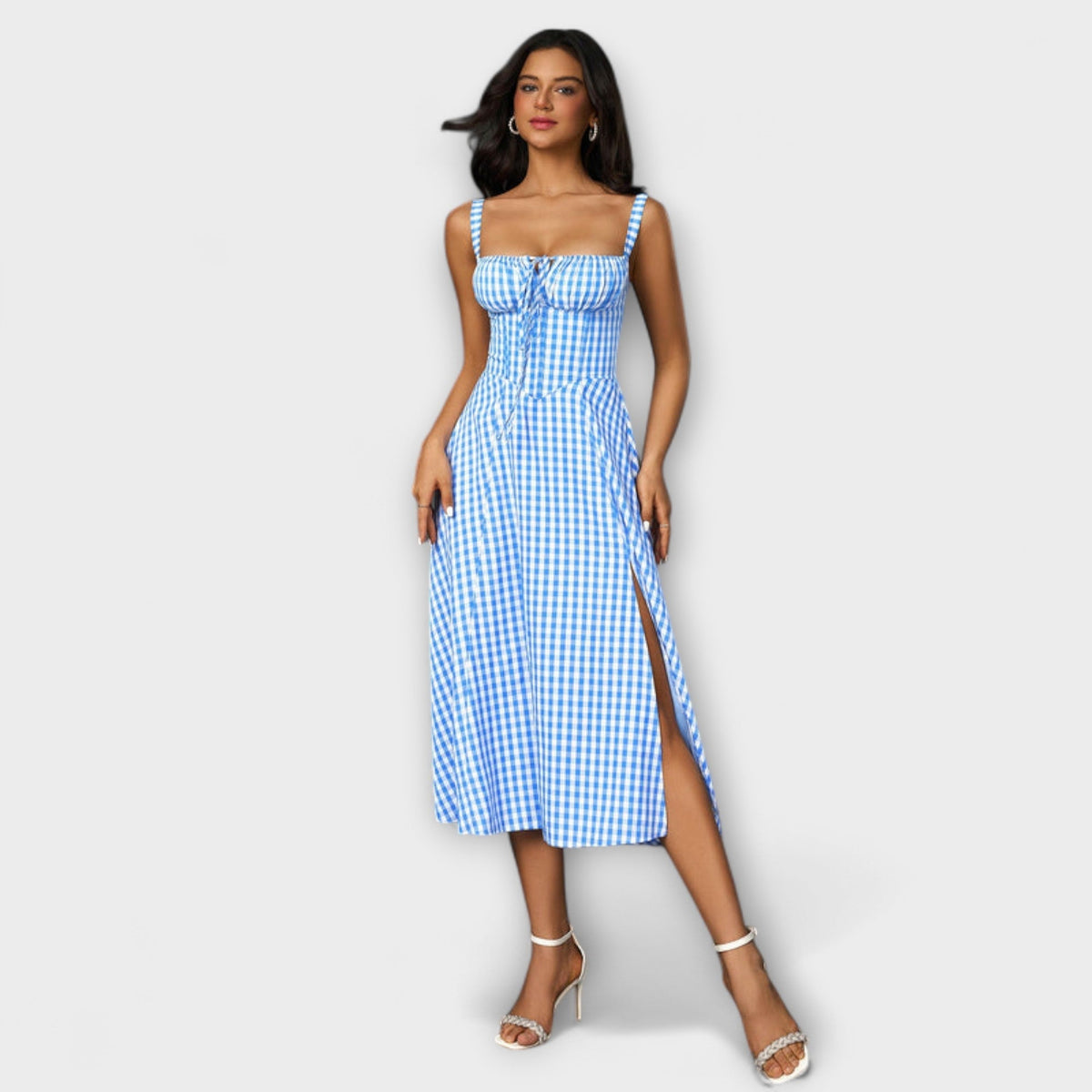 Hope - Robe Crème à Volants et Fente