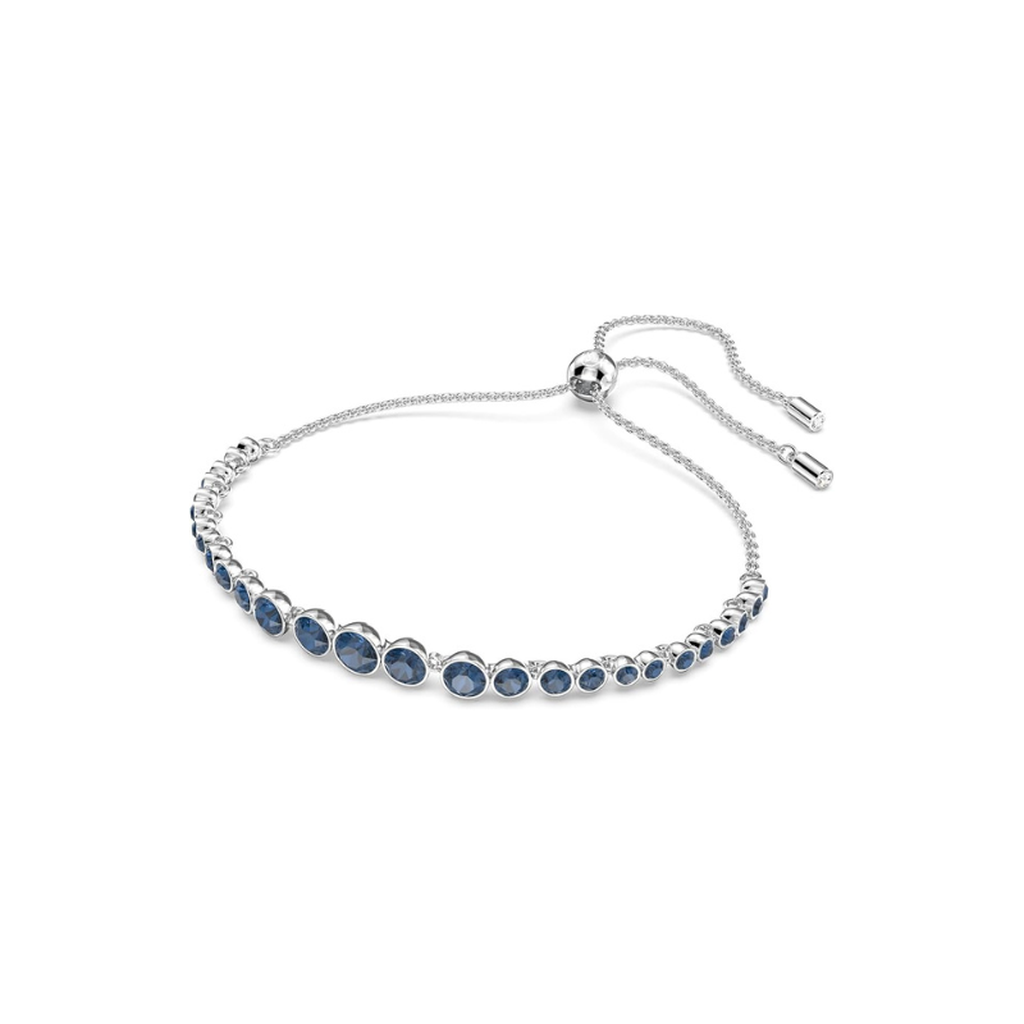 Saphir-Tennisarmband im Rundschliff | Weißgold