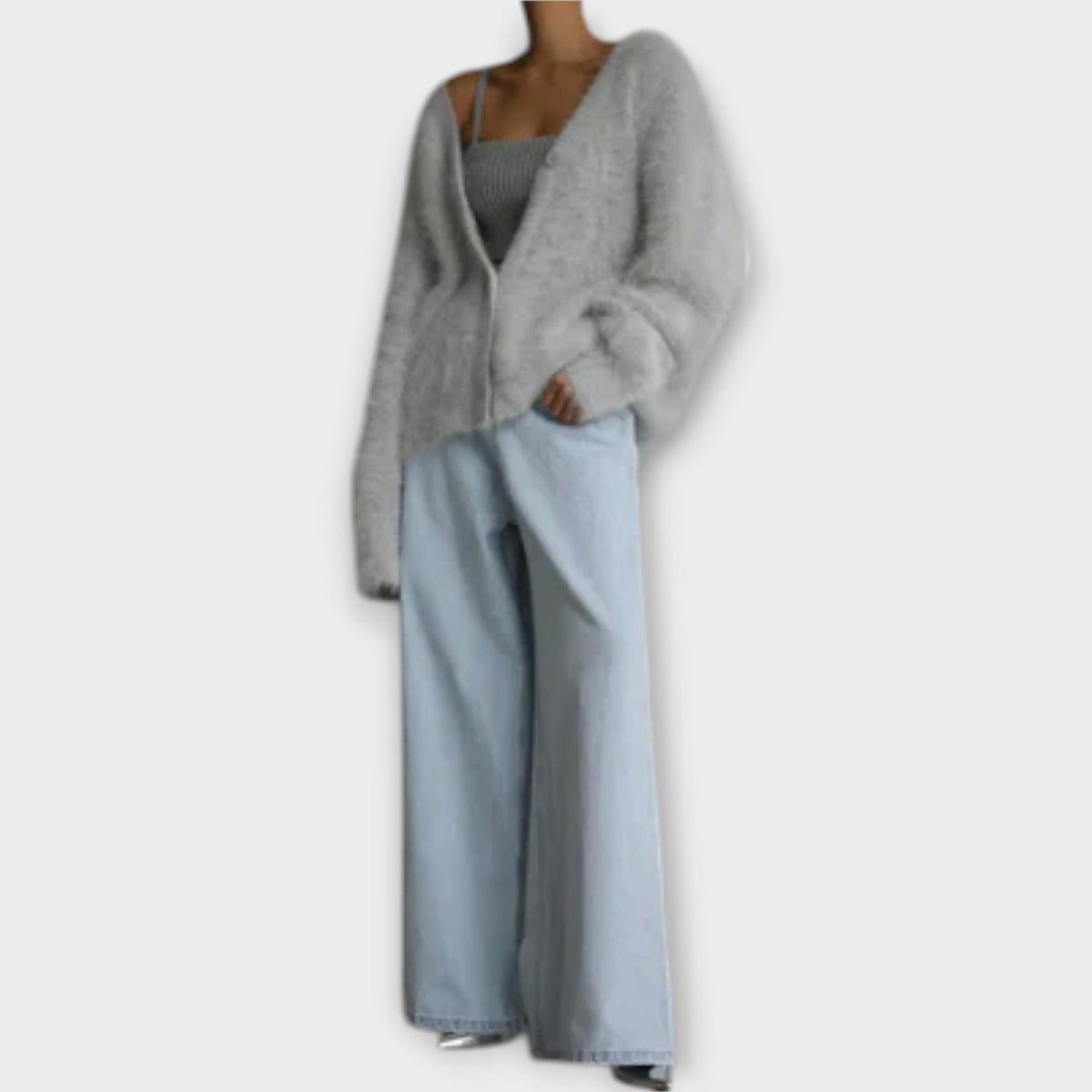 Dahlia - Cardigan Peluche Élégant Beige