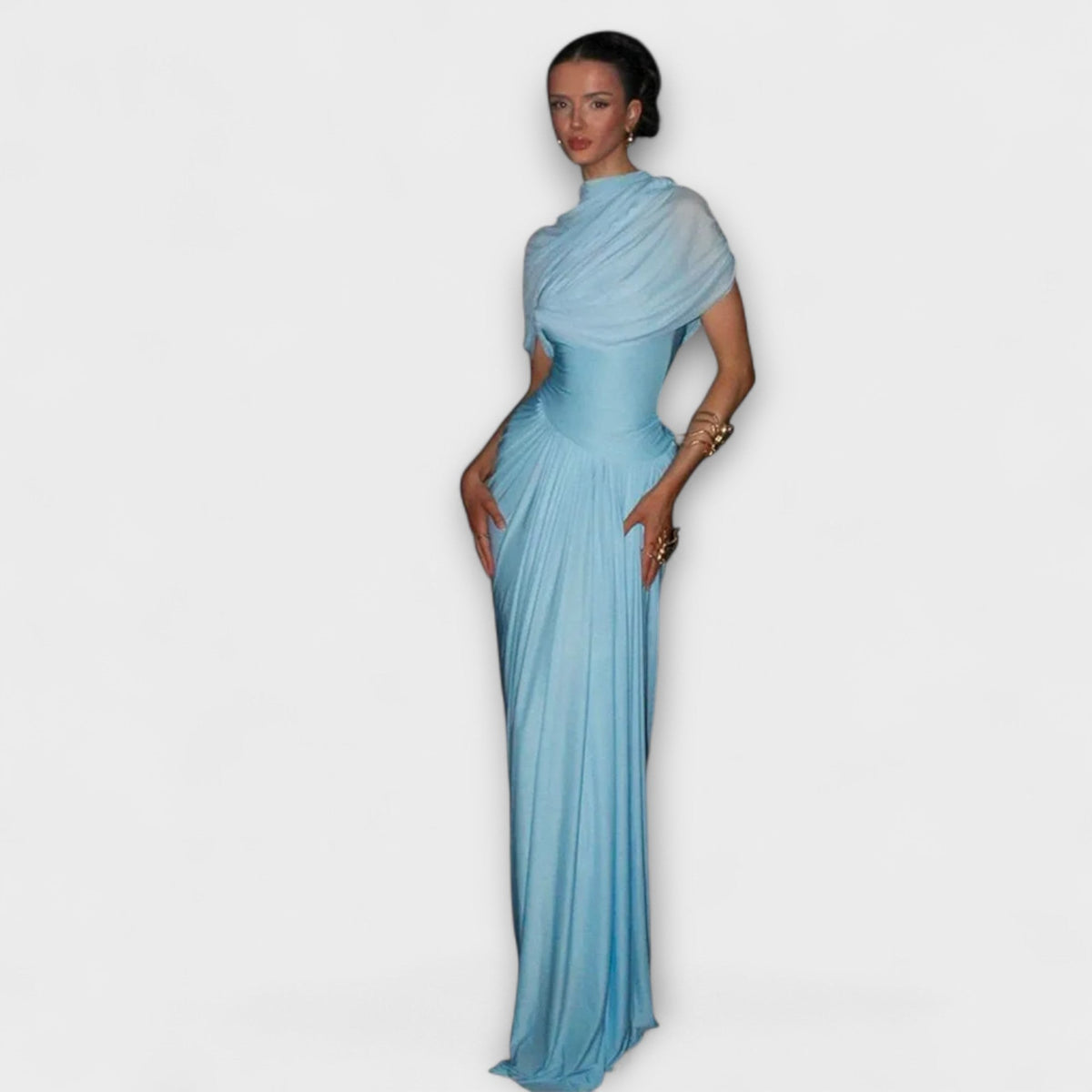 Robe Longue à Col Roulé