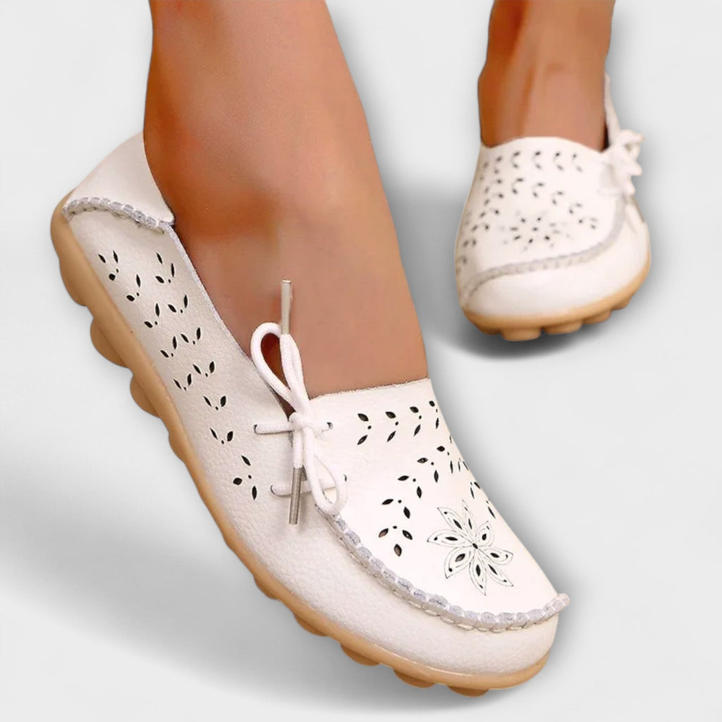 Notburga - Mocassins Sans Lacets Blancs