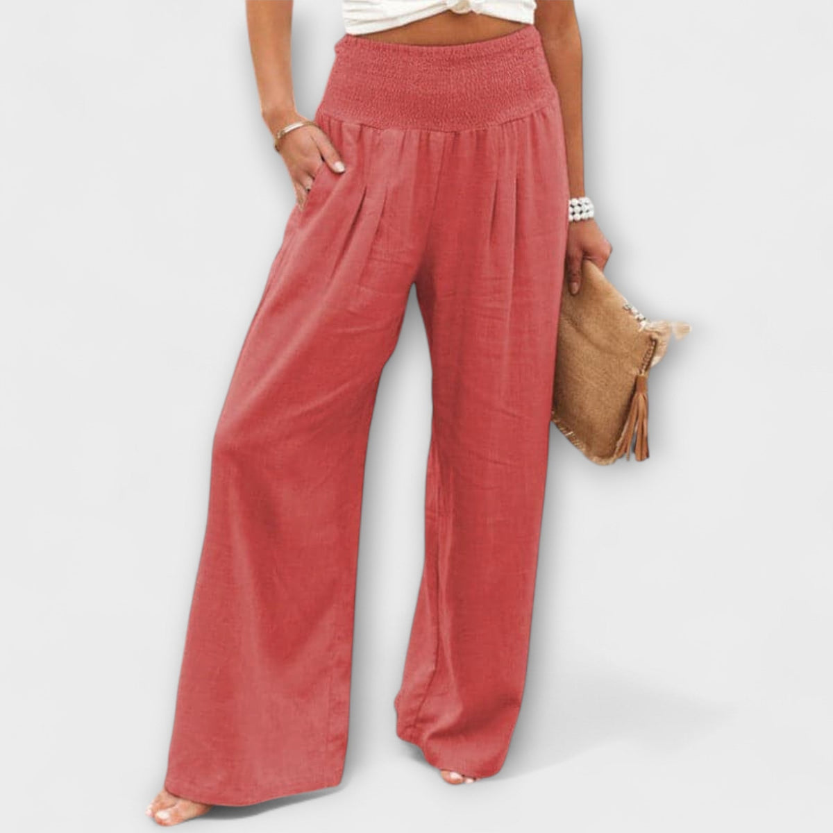 Elfriede - Pantalon en Lin Décontracté