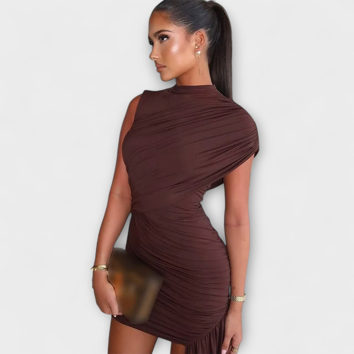Robe Longue à Col Roulé