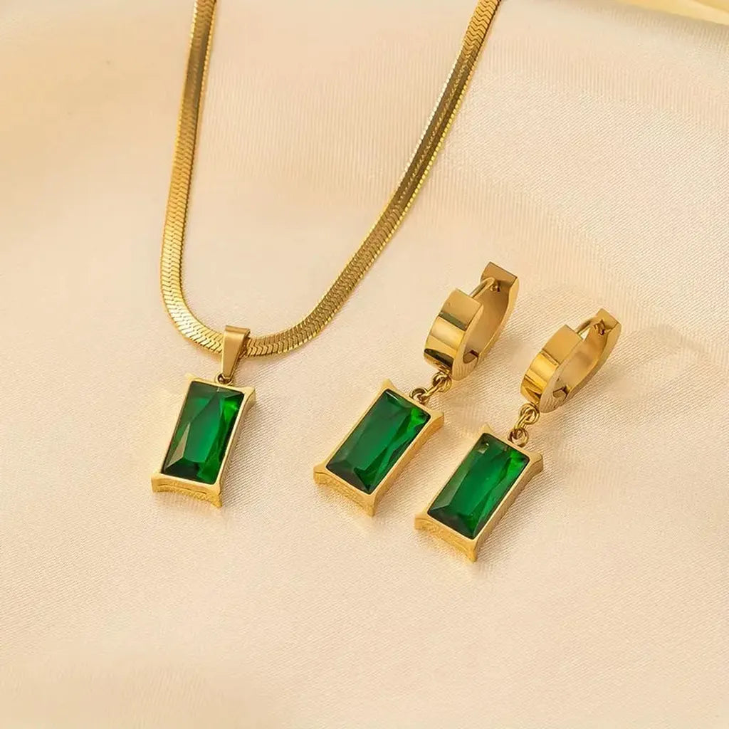 Lina Esmeralda — Parure de bijoux verte
