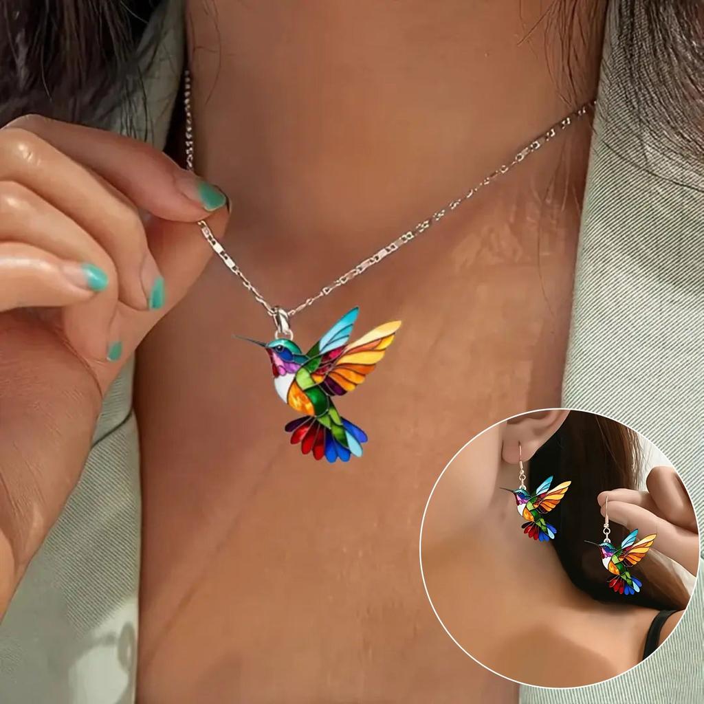 Coffret hirondelle — Collier et boucles d’oreilles