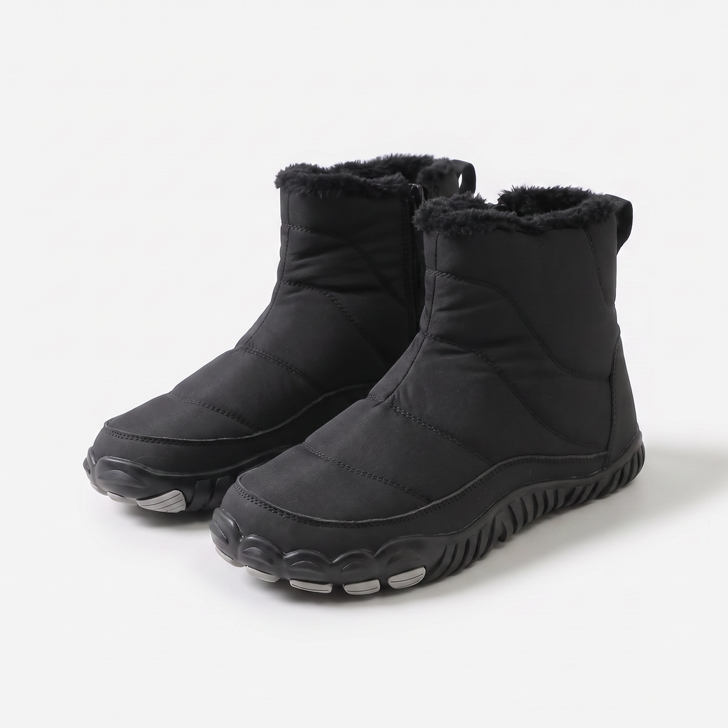 Freya - Botte d'hiver barefoot à avant-pied libre et doublure peluche chaude