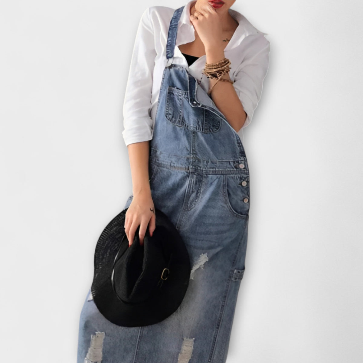 Alexa - Robe Longue Style Denim
