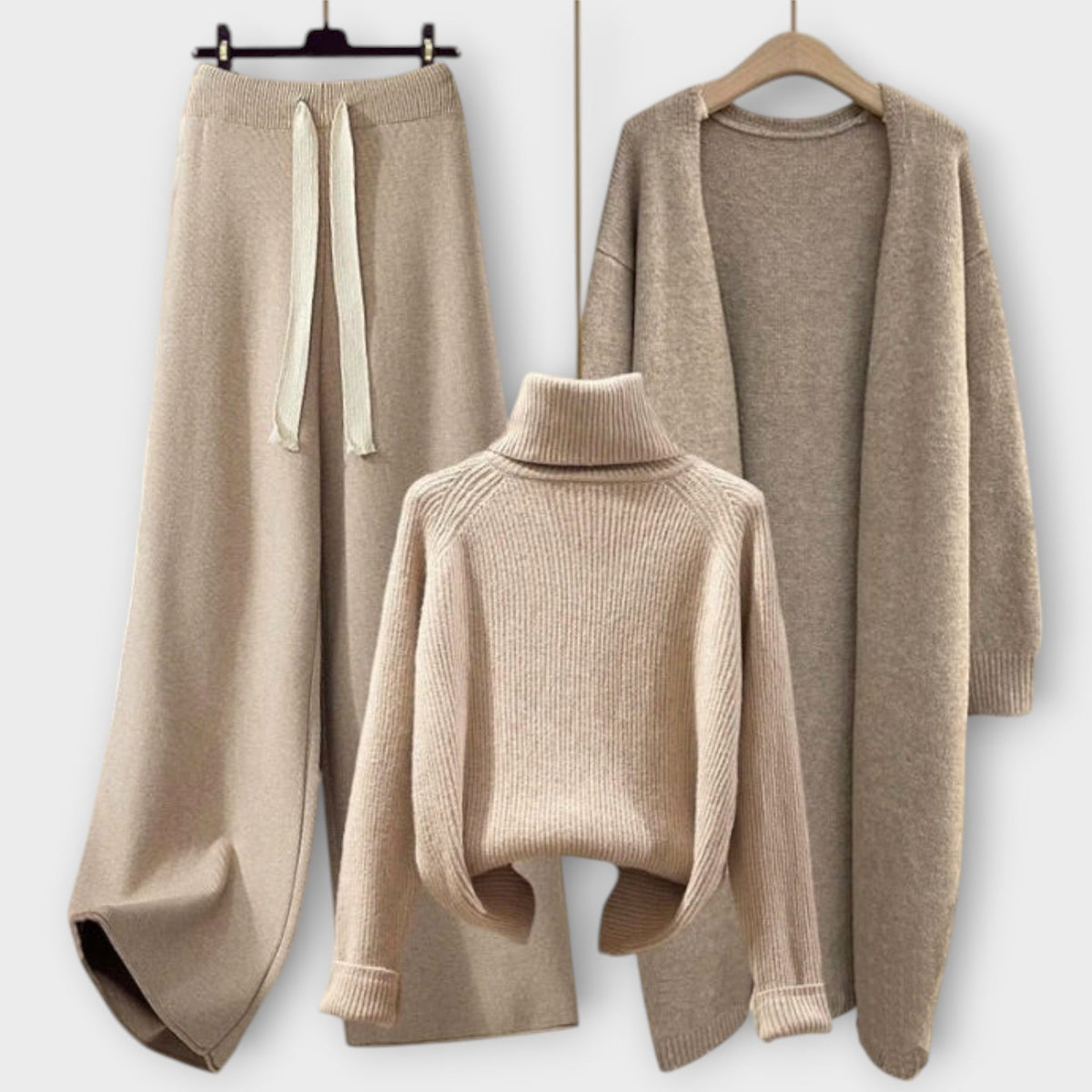 Flair - Ensemble Tricoté 3 Pièces Beige