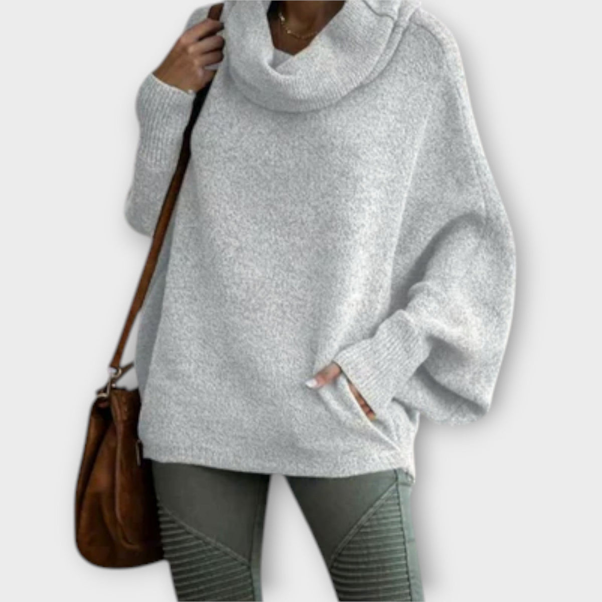 Ulrike - Pull Col Roulé Élégant Beige