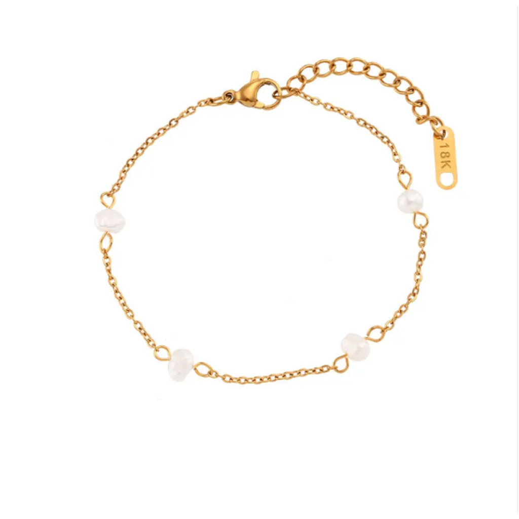 Parure marguerites en acier inoxydable — Collier et bracelet