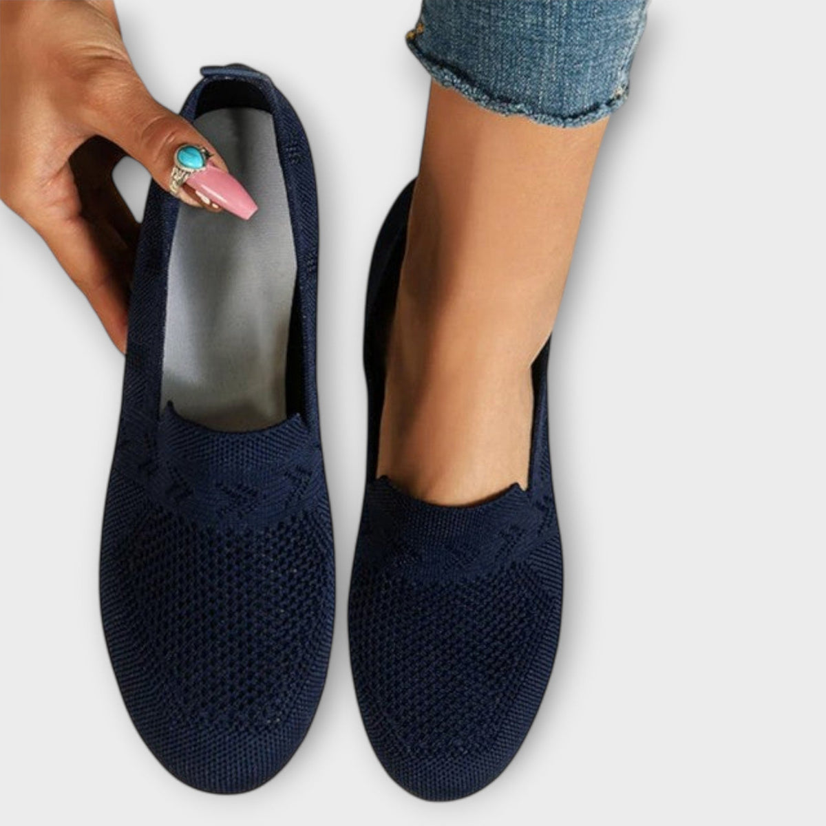 Adelheid - Mocassins Tricotés Bleu Clair