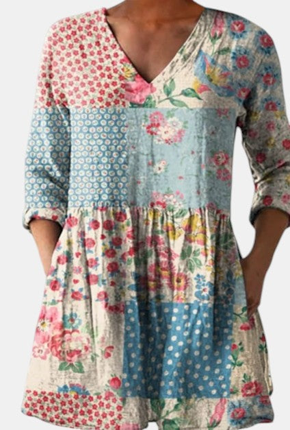 Estelle | Blouse Longue à Col en V