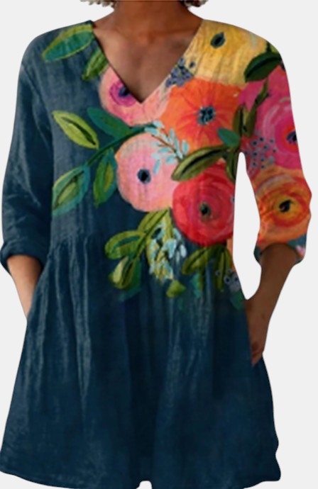 Genevieve | Blouse Longue à Col en V