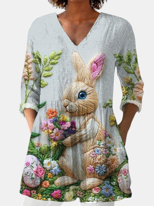 Marguerite | Blouse Longue à Col en V