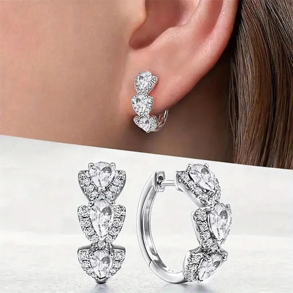 Boucles d’oreilles rayées à cristal brillant