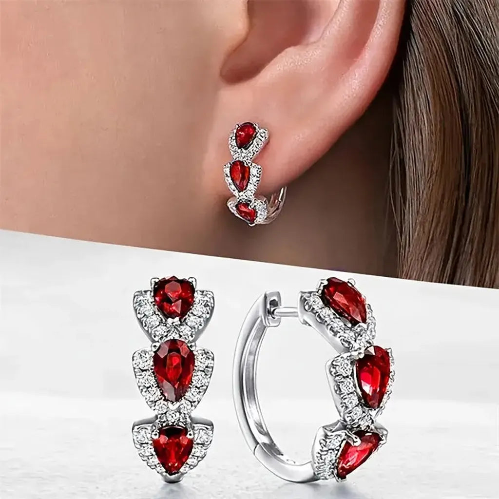 Boucles d’oreilles rayées à cristal brillant