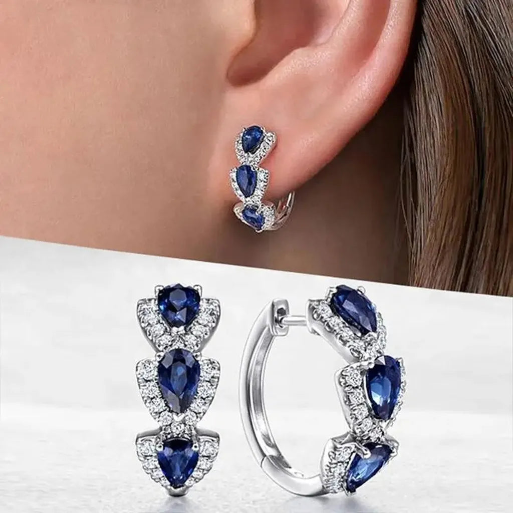 Boucles d’oreilles rayées à cristal brillant