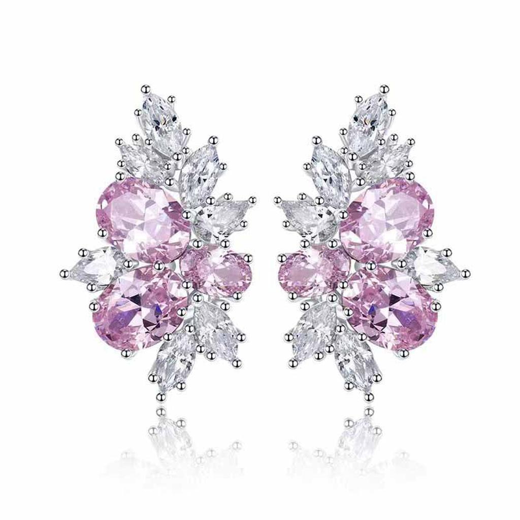 Boucles d’oreilles fleurs Talia | Or blanc