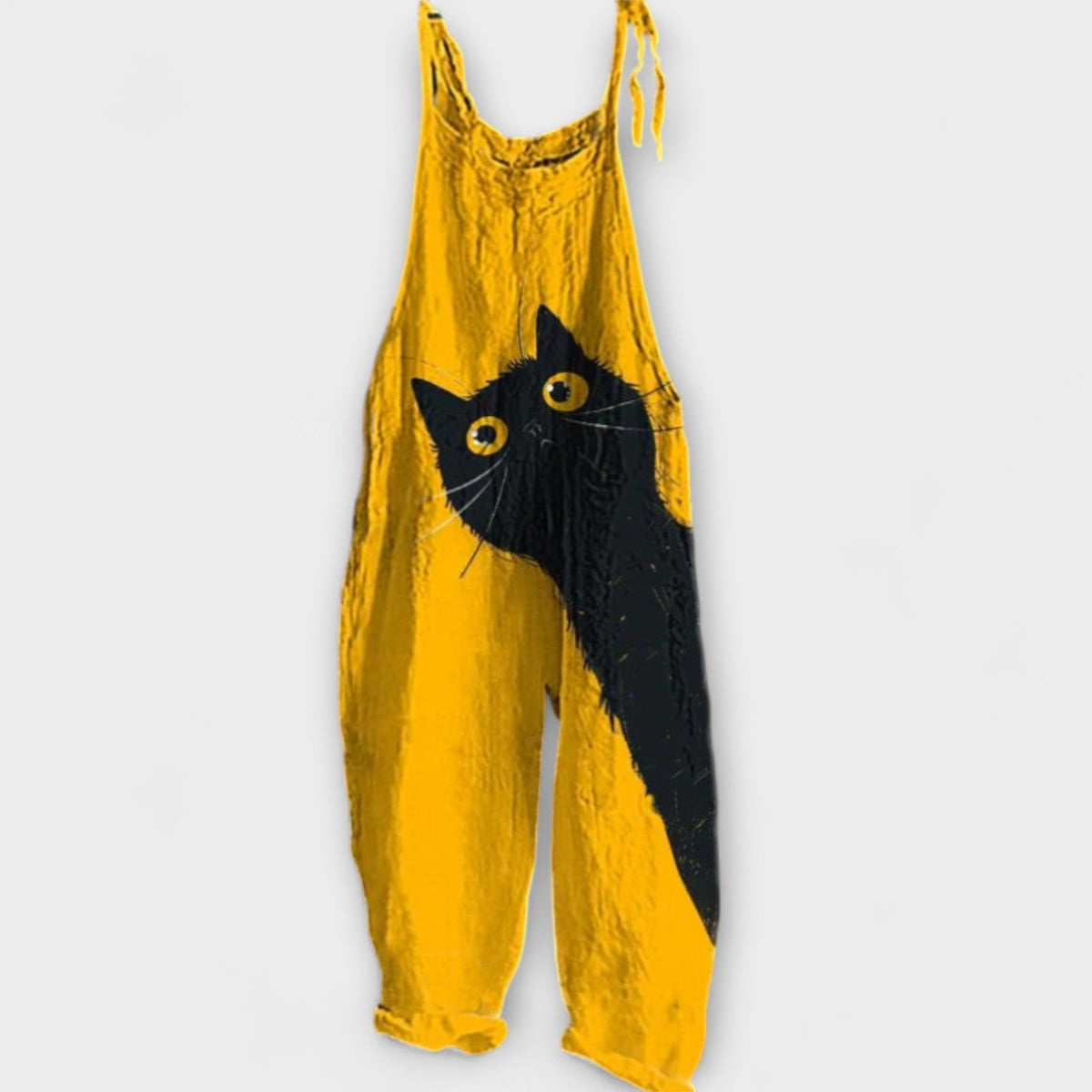Gabriela - Salopette Jaune à Motif Chat