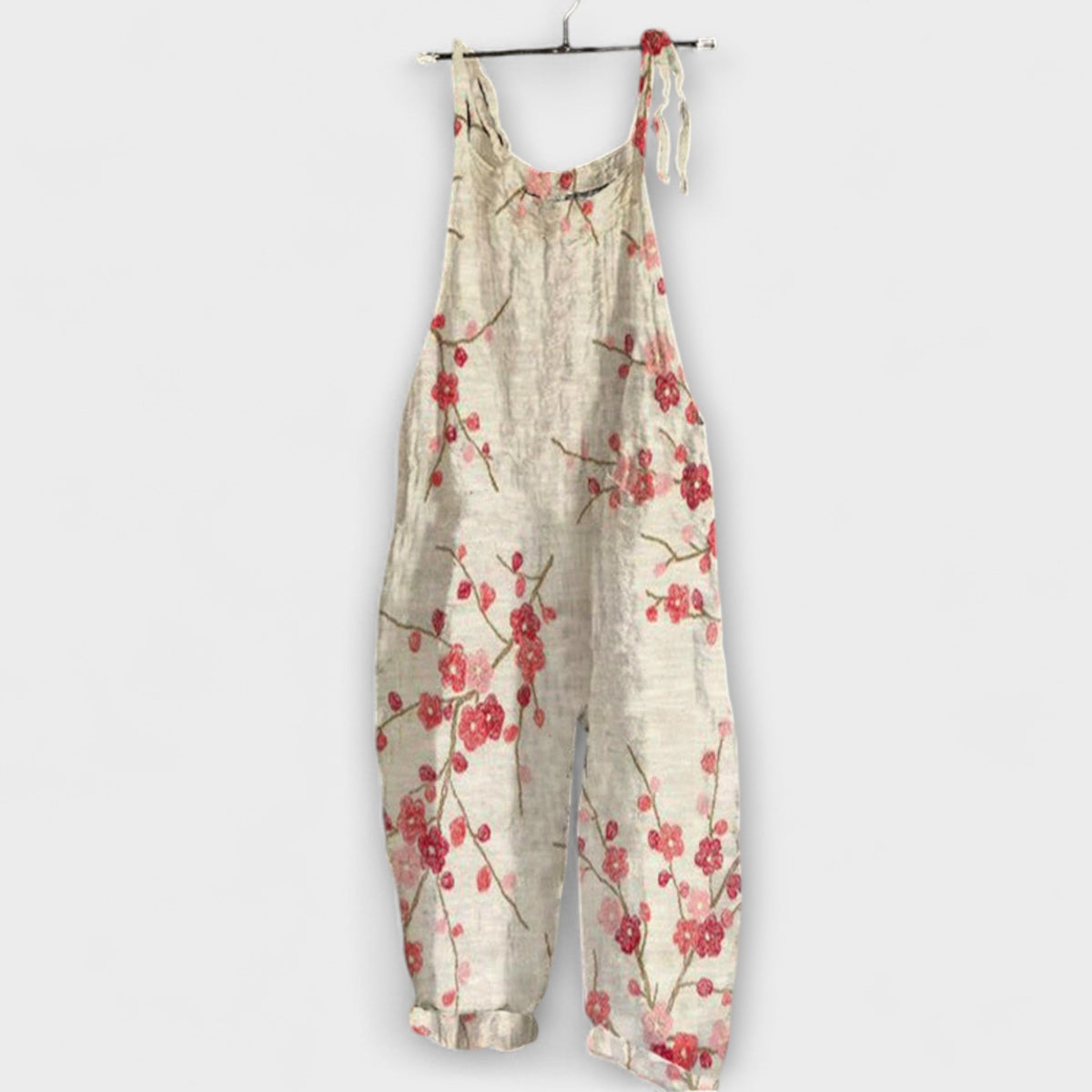 Francesca - Salopette Crème à Motif Floral