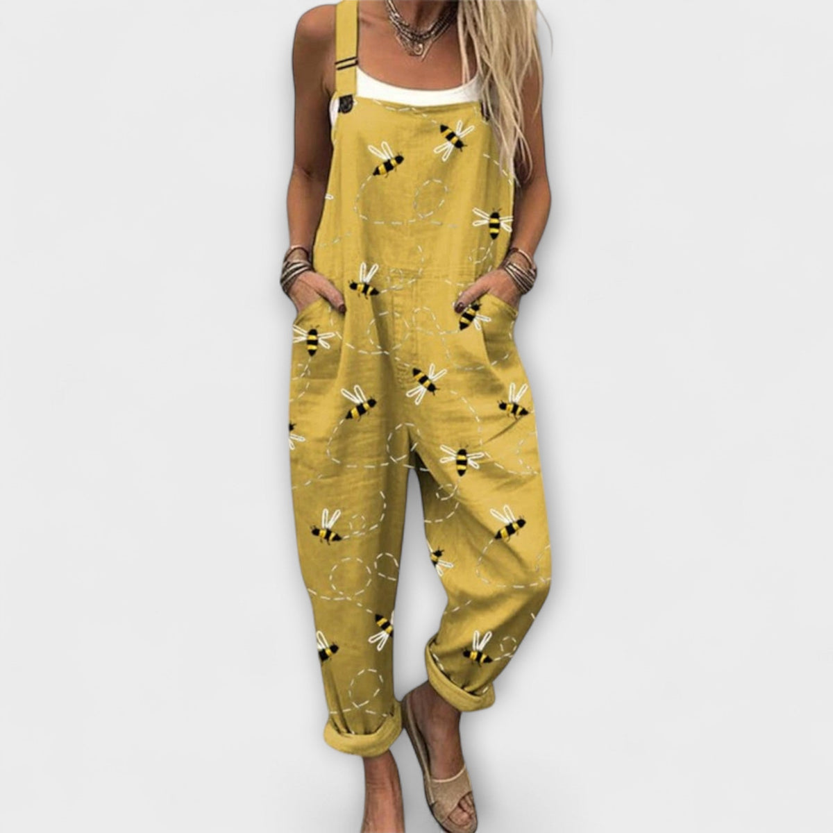 Zerva - Salopette Jaune à Motif Abeilles