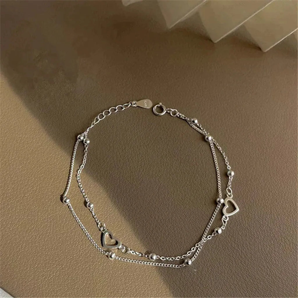Verstellbares Armband mit Herz in Weißgold