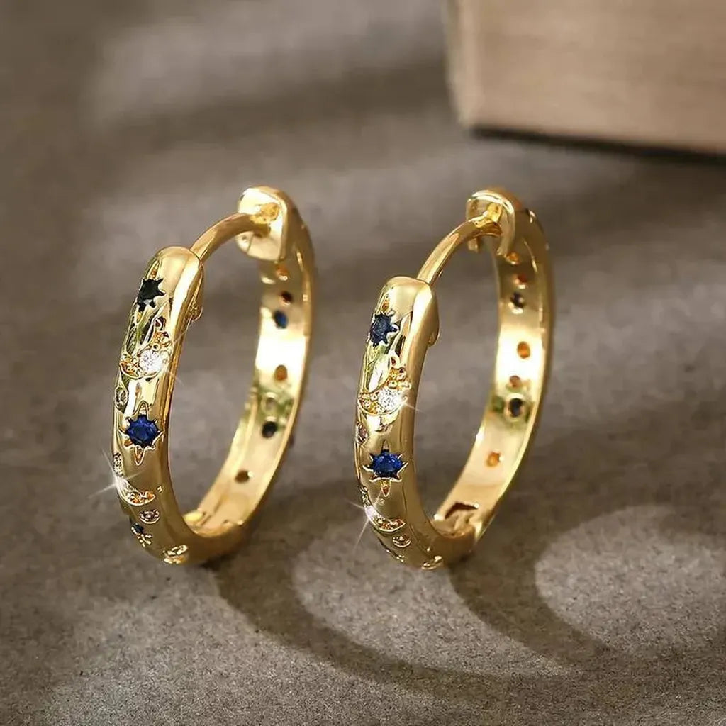 Boucles d’oreilles vintage dorées à éclat intense
