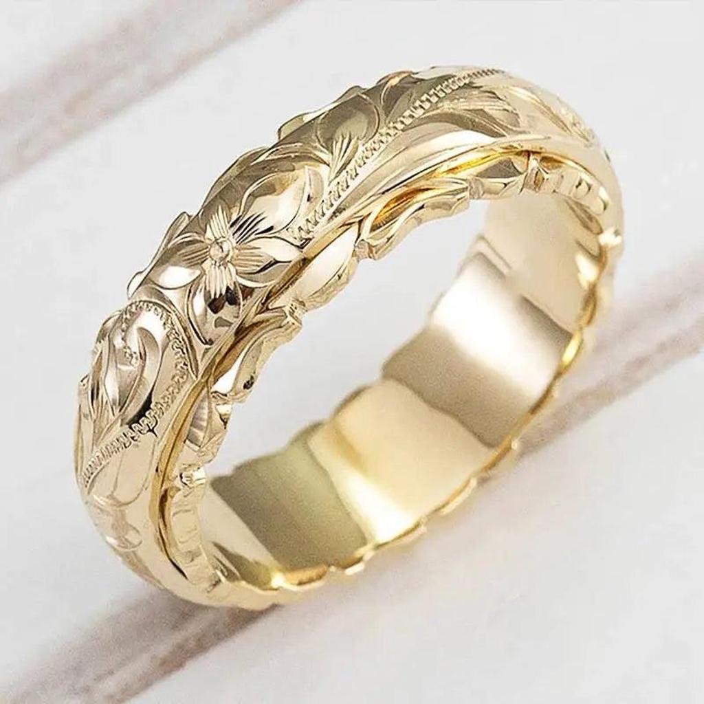 Vintage-Goldring mit Blume