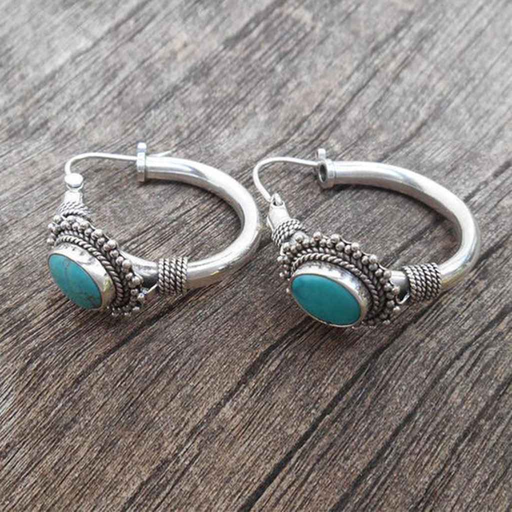 Boucles d’oreilles vintage à turquoise